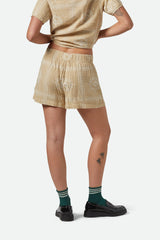 Women's Wandering Short in Pale Khaki Bandana