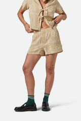 Women's Wandering Short in Pale Khaki Bandana