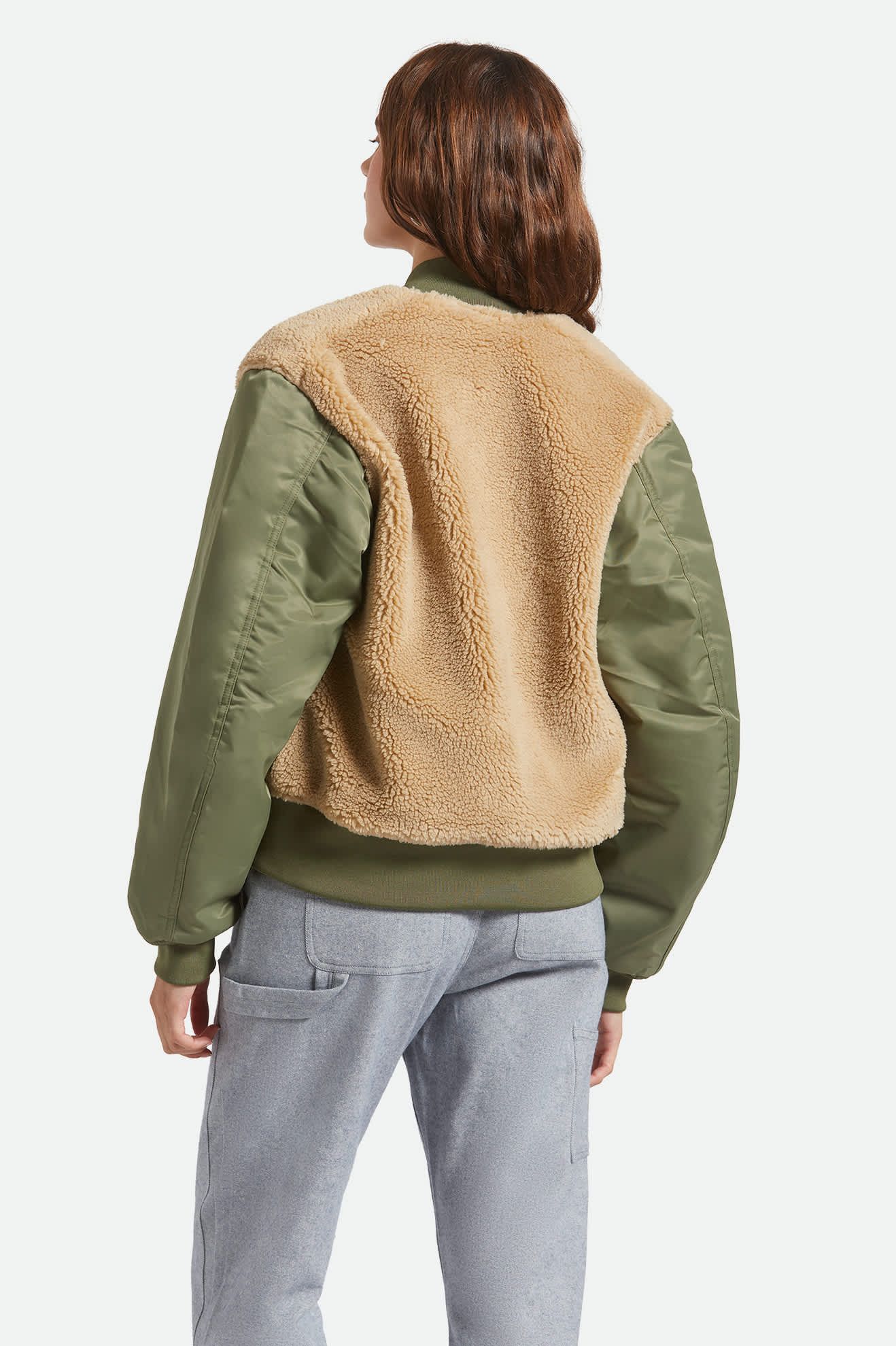 Women's Sherpa Surplus Bomber Jacket in Olive Surplus