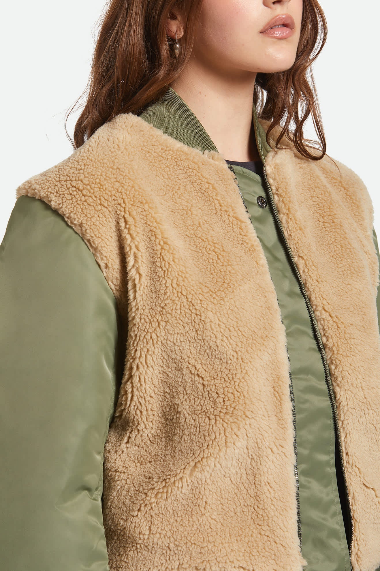 Women's Sherpa Surplus Bomber Jacket in Olive Surplus