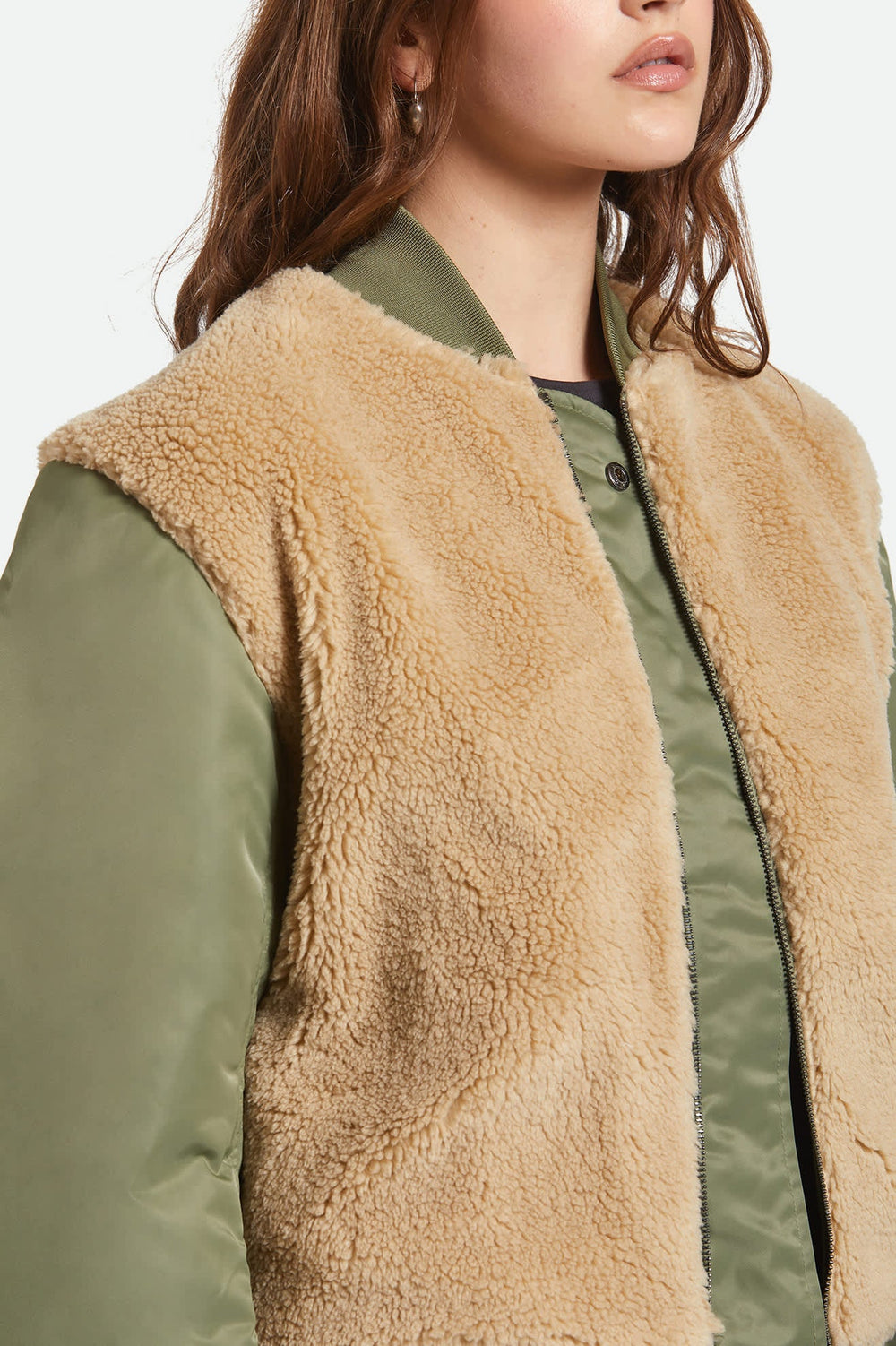 Women's Sherpa Surplus Bomber Jacket in Olive Surplus