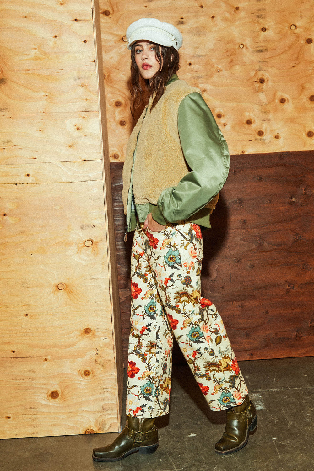 Women's Sherpa Surplus Bomber Jacket in Olive Surplus