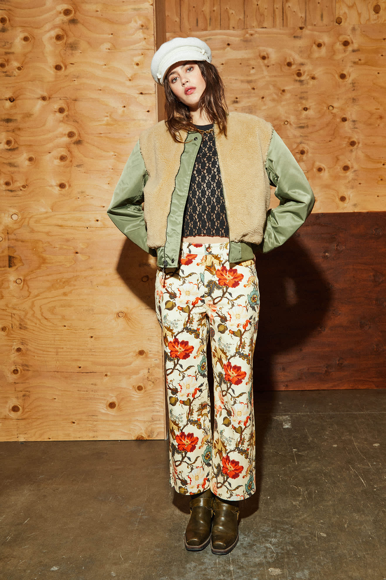 Women's Sherpa Surplus Bomber Jacket in Olive Surplus