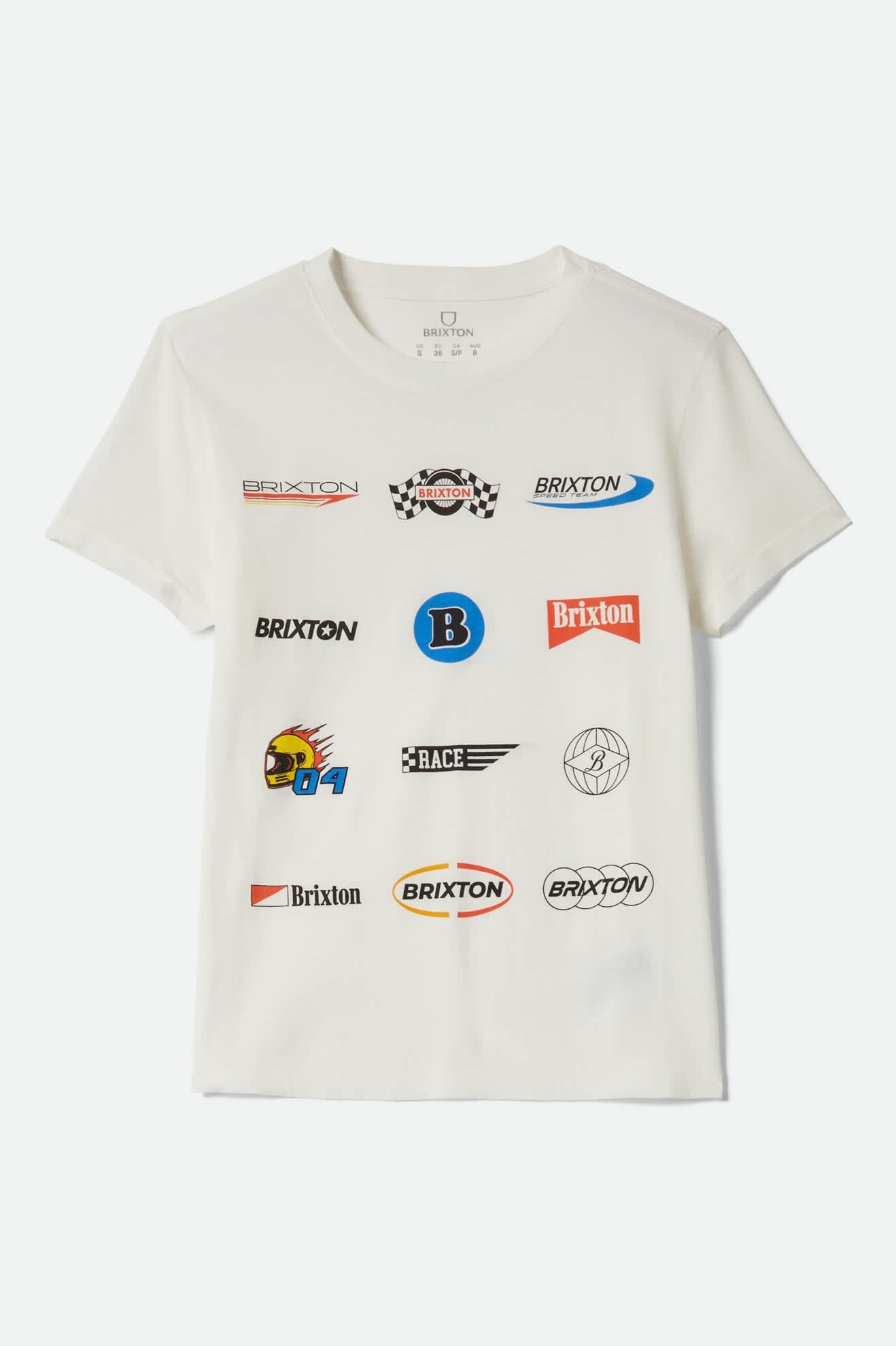 Women's Racing Patches Crew T-Shirt in Off White