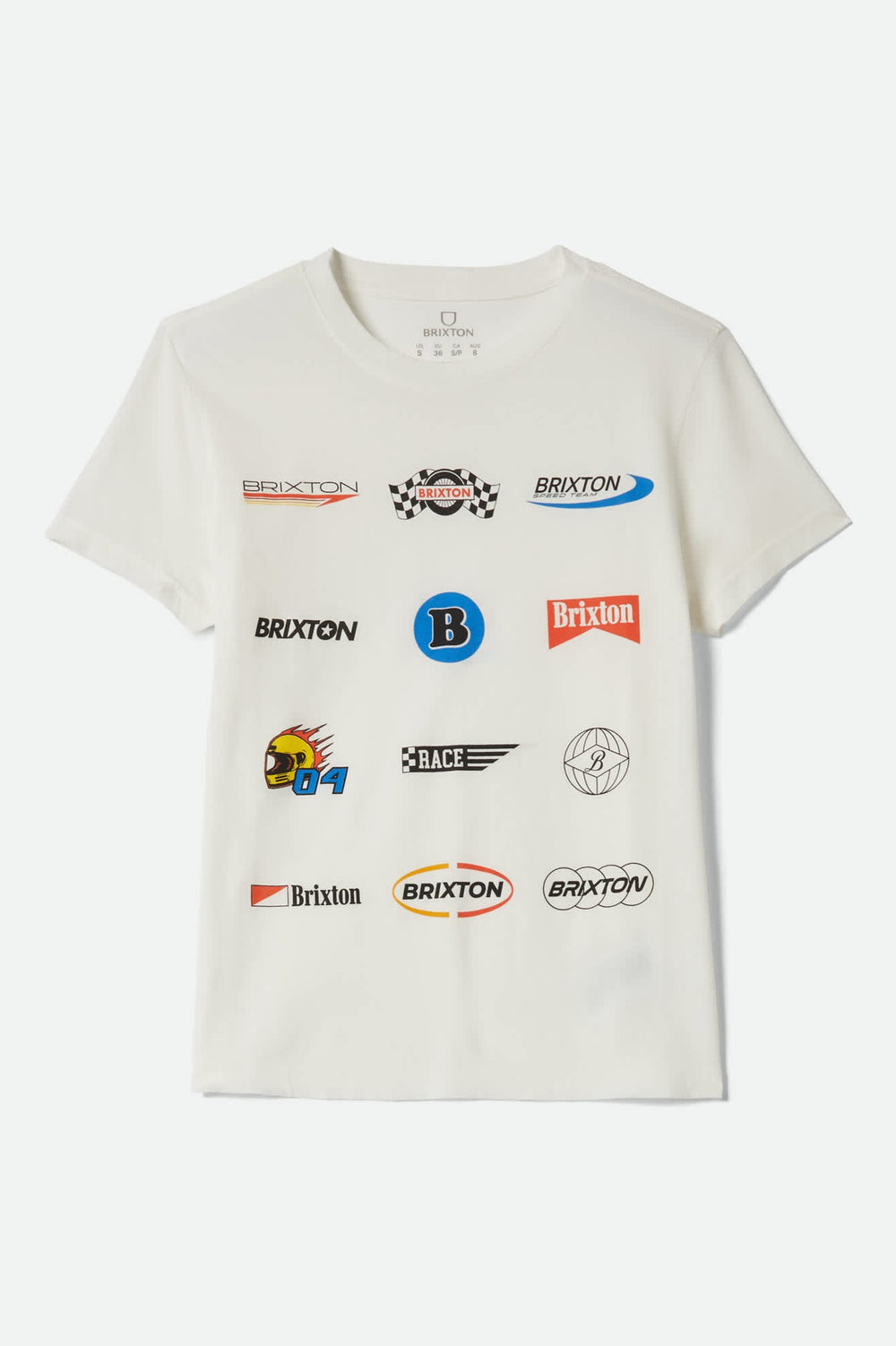 Women's Racing Patches Crew T-Shirt in Off White