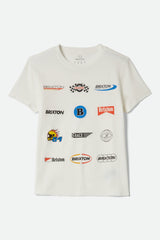 Women's Racing Patches Crew T-Shirt in Off White