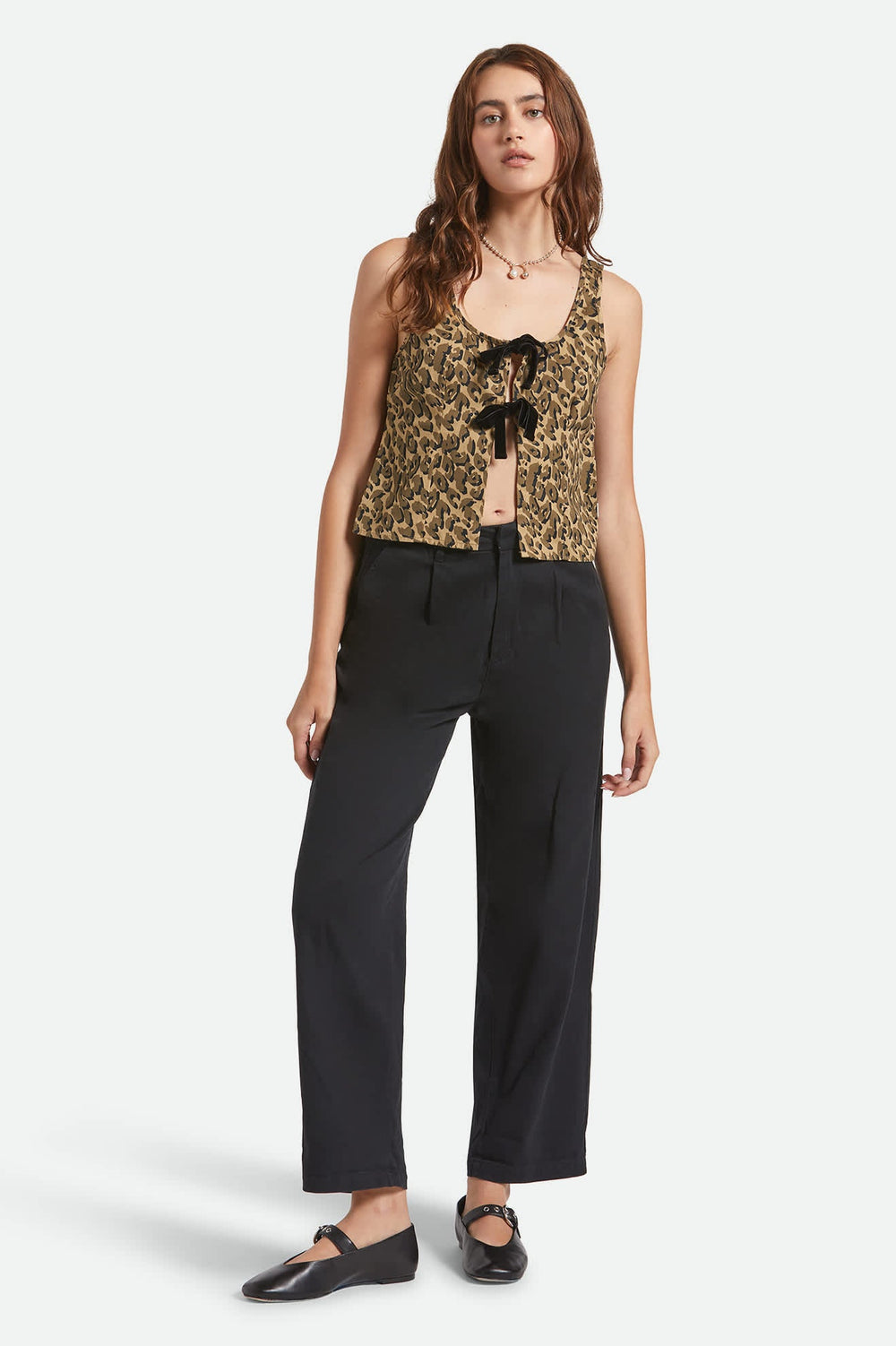Women's Magnolia Tie Top in Brown Cheetah