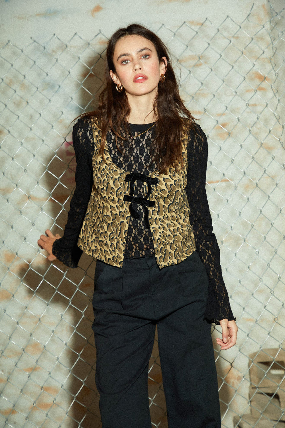Women's Magnolia Tie Top in Brown Cheetah