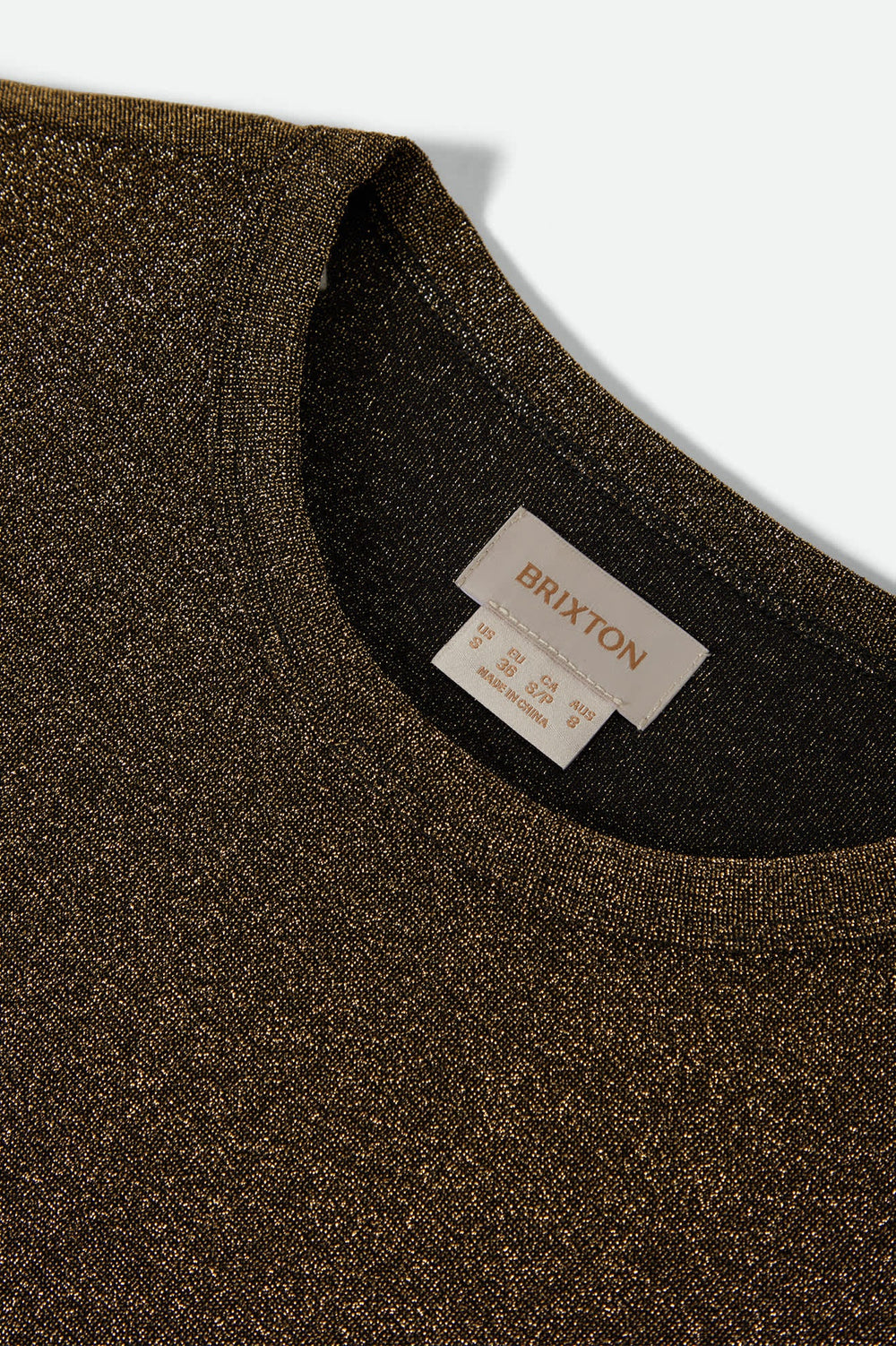 Women's Dolly Slim Long Sleeve Knit T-Shirt in Gold Metallic