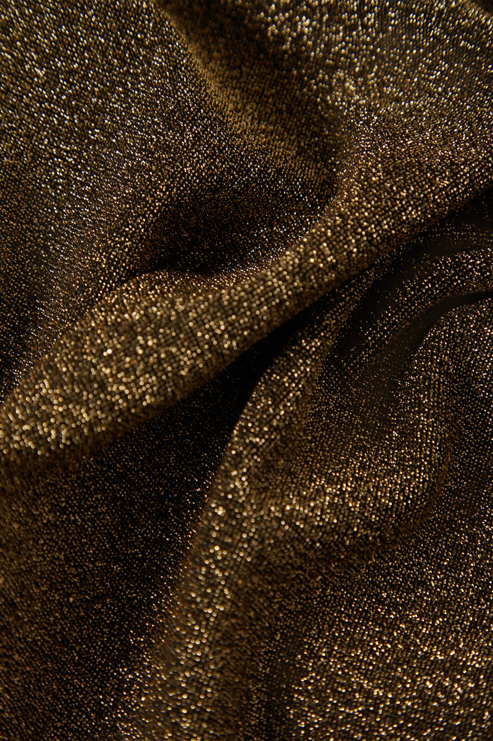 Women's Dolly Slim Long Sleeve Knit T-Shirt in Gold Metallic