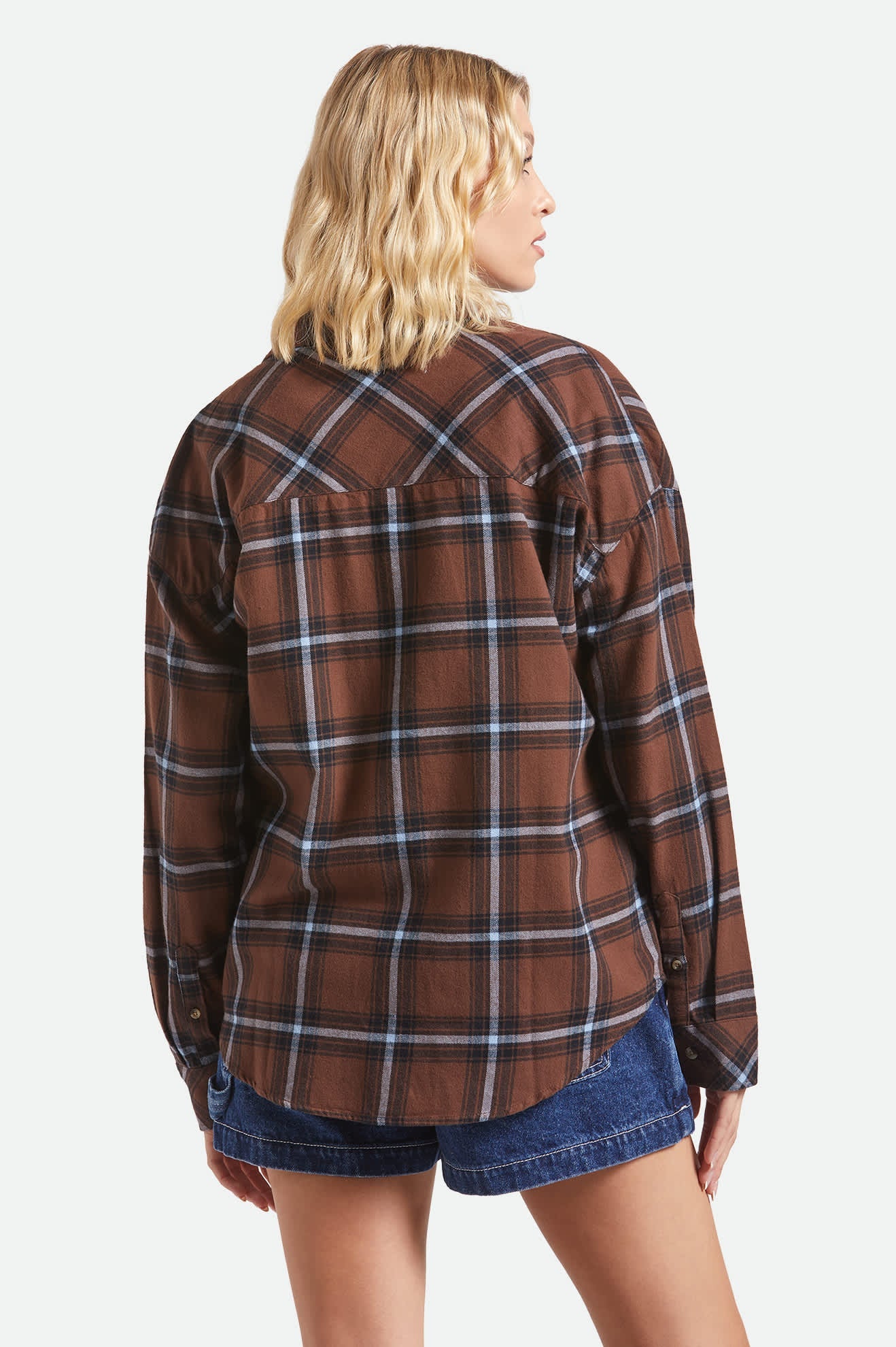 Women's Bowery Vintage Overshirt in Pinecone Brown/Black/Borrowed Blue