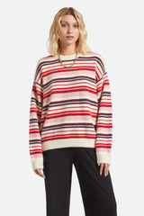Women's Cozy Crew Sweater in Multi Stripe