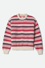 Women's Cozy Crew Sweater in Multi Stripe