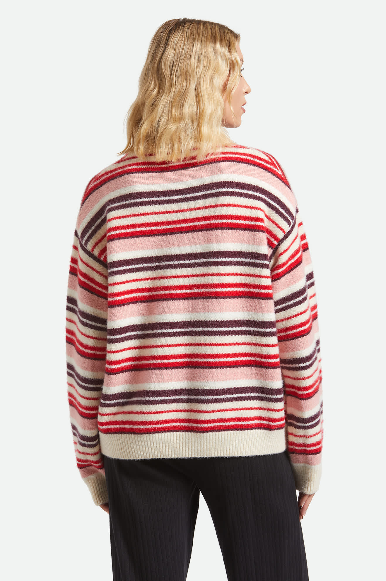 Women's Cozy Crew Sweater in Multi Stripe