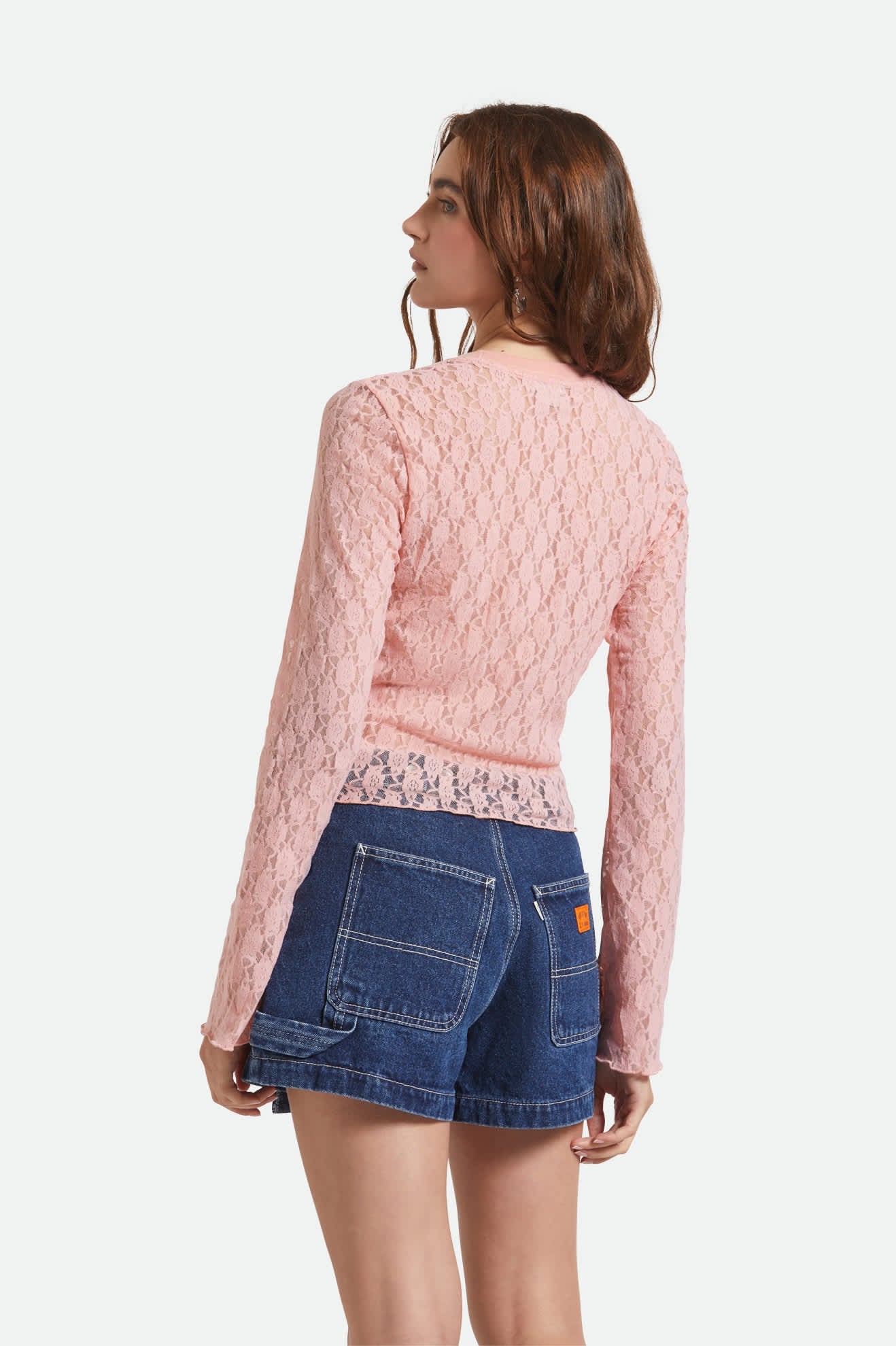 Women's Dolly Slim Long Sleeve Knit T-Shirt in Mellow Rose