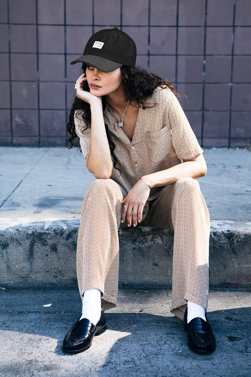 Women's Hudson Lounge Short Sleeve Shirt in Washed Copper/Whitecap