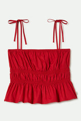Women's Eden Smocked Top in Crimson