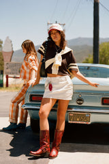 Women's Essex Painter Mini Skirt in Egret White