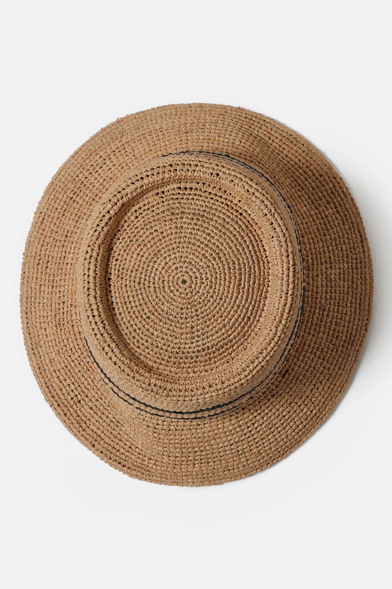 Women's Ellee Straw Bucket Hat in Tan/Black