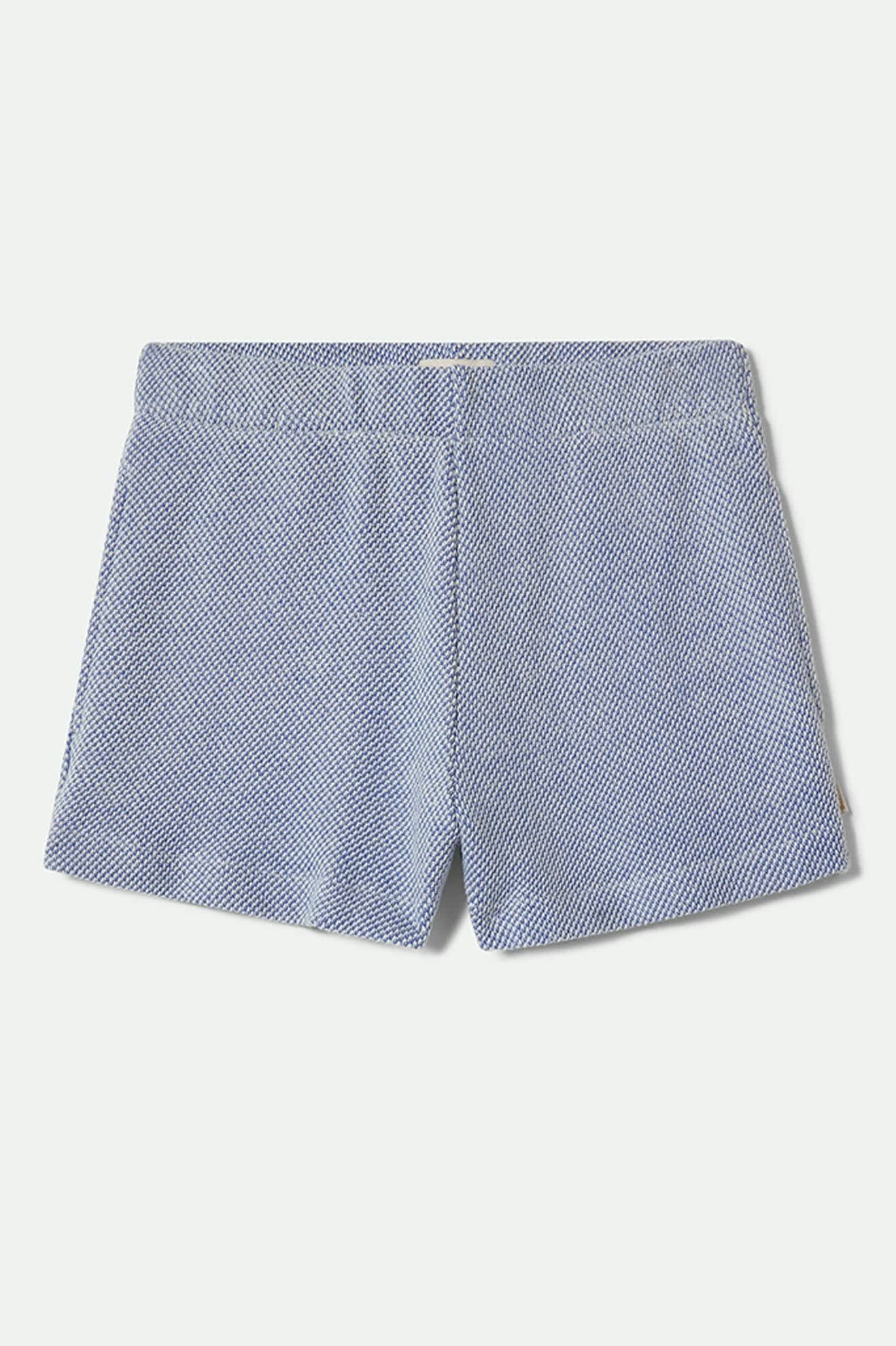 Women's The Weekend Cross Loop French Terry Lounge Short in Off White/Electric Indigo