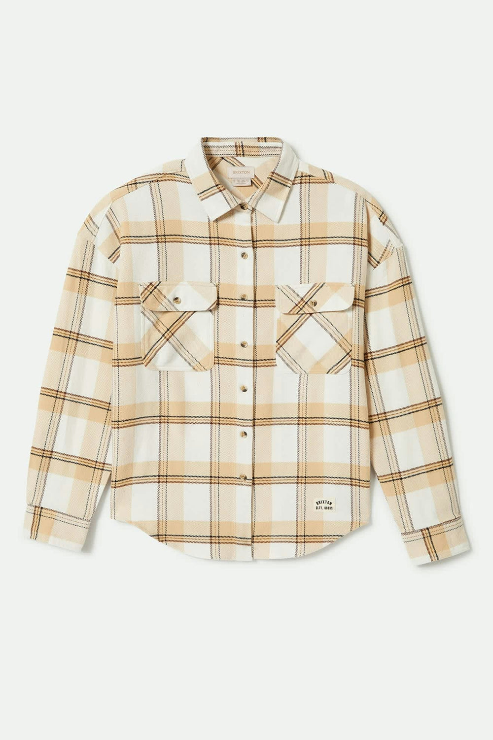 Women's Bowery Classic L/S Flannel in Off White/Semolina/Washed Copper Plaid
