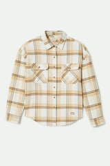 Women's Bowery Classic L/S Flannel in Off White/Semolina/Washed Copper Plaid