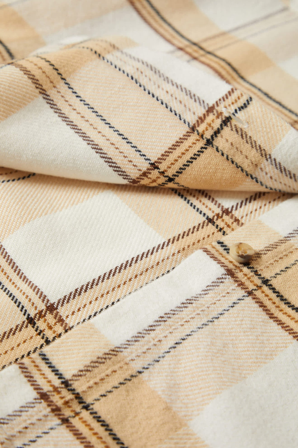 Women's Bowery Classic L/S Flannel in Off White/Semolina/Washed Copper Plaid