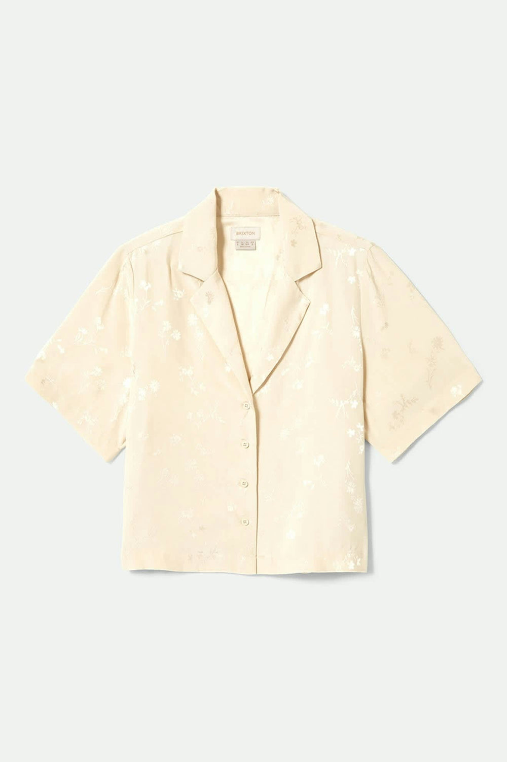 Women's Silky S/S Jacquard Button Down in Whitecap Floral Jacquard