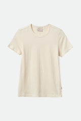 Women's Carefree Organic Garment Dye Slim Crew T-Shirt In The Color White Smoke