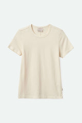 Women's Carefree Organic Garment Dye Slim Crew T-Shirt In The Color White Smoke