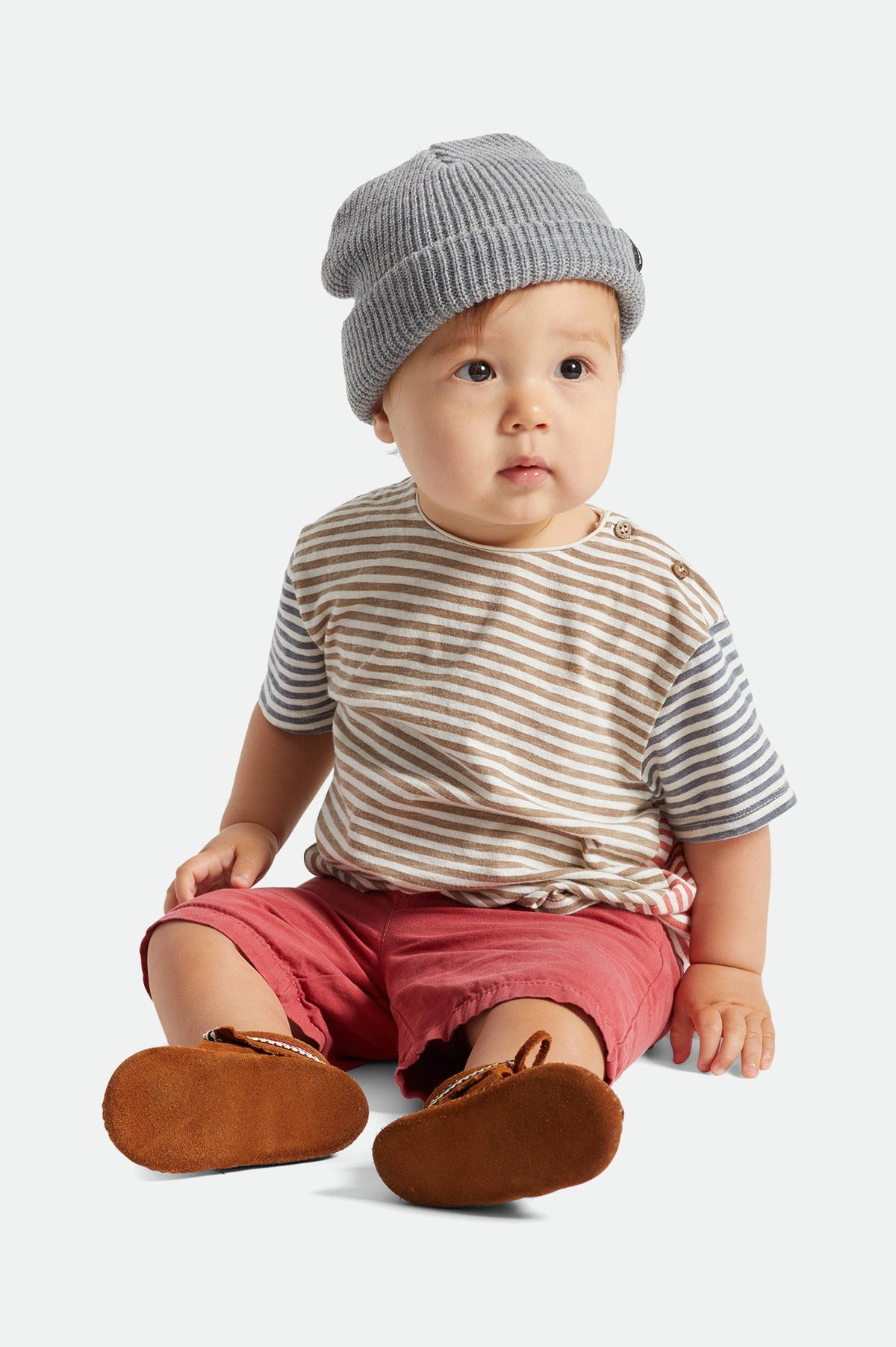 Brixton Unisex Baby Heist Beanie in color Light Heather Grey