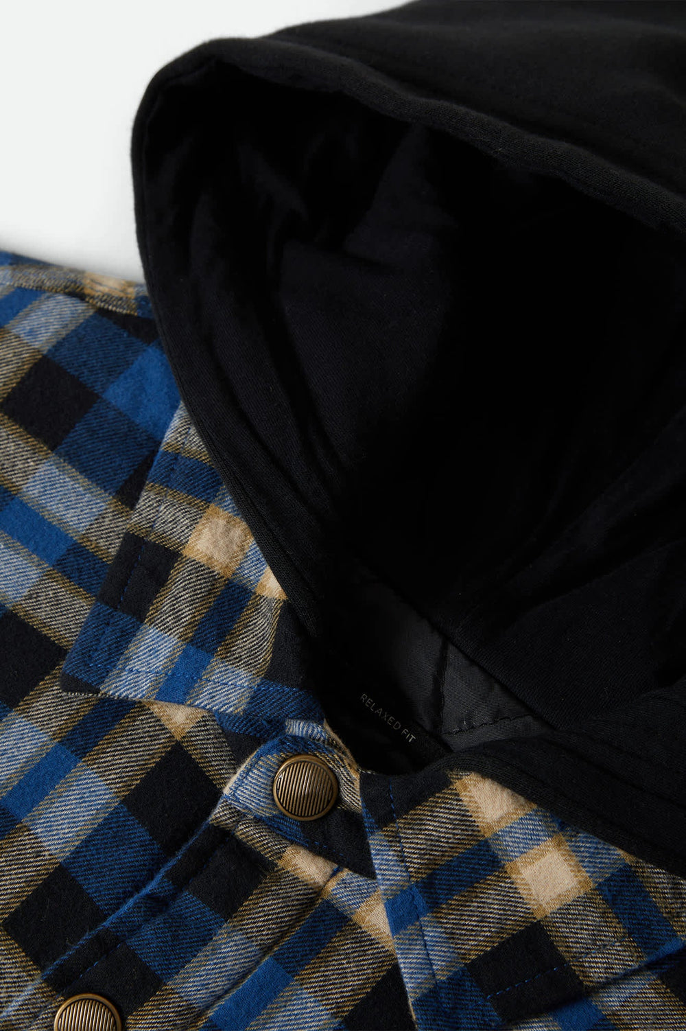 Men's Bowery Quilited Hooded Flannel in Navy/Cream