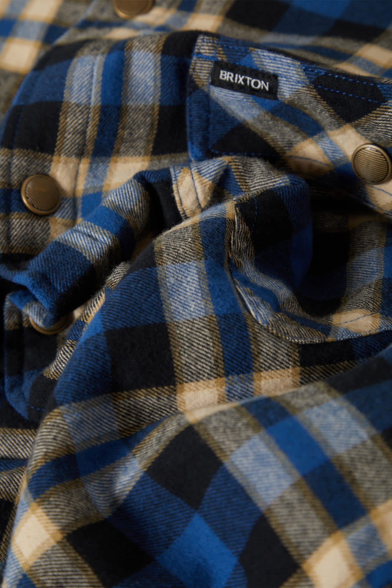 Men's Bowery Quilited Hooded Flannel in Navy/Cream