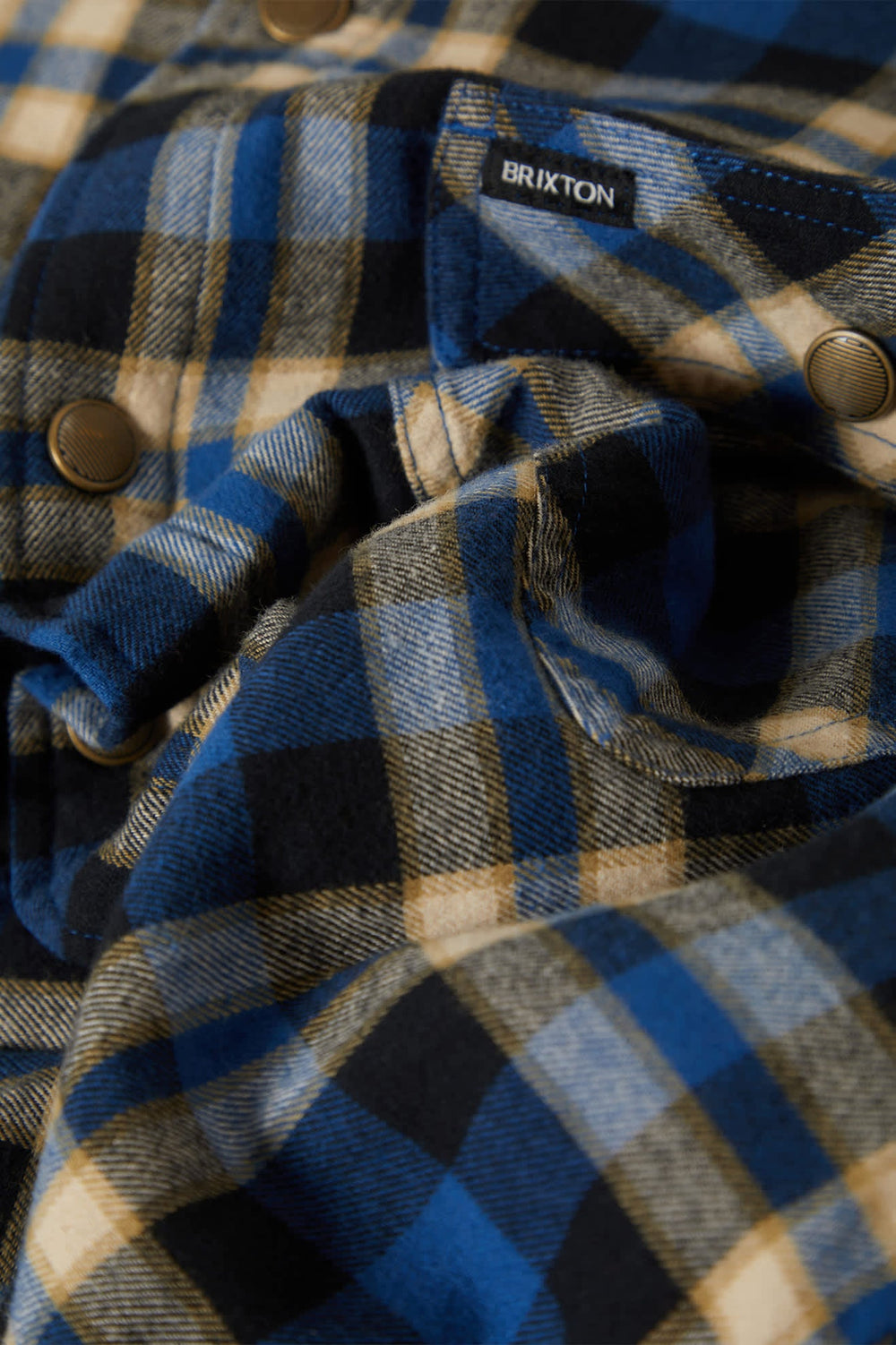 Men's Bowery Quilited Hooded Flannel in Navy/Cream