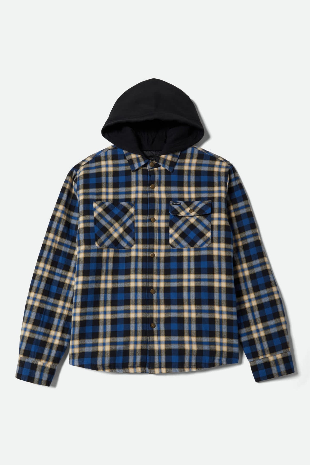 Men's Bowery Quilited Hooded Flannel in Navy/Cream