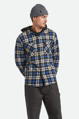 Men's Bowery Quilited Hooded Flannel in Navy/Cream