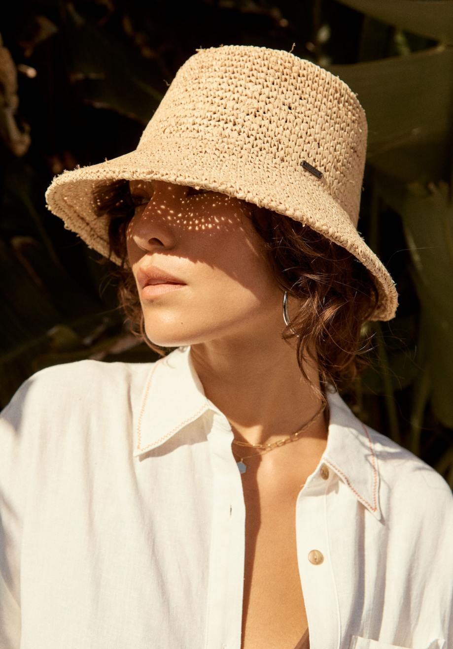 Women's Ellee Straw Bucket Hat in Tan