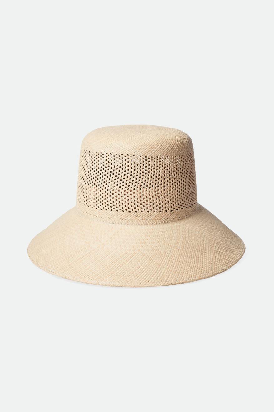 Women's Lopez Panama Straw Bucket Hat In The Color Catalina Sand